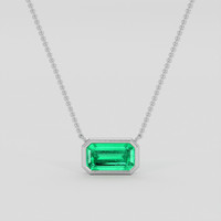 1.35 Ct. Emerald Necklace, 18K White Gold 1