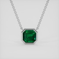 5.12 Ct. Emerald Necklace, 18K White Gold 1