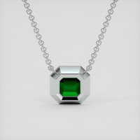 5.12 Ct. Emerald Necklace, 18K White Gold 4