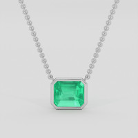 2.23 Ct. Emerald Necklace, 18K White Gold 1