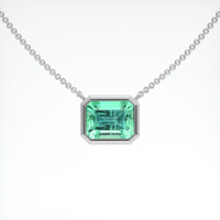 1.70 Ct. Emerald Necklace, 18K White Gold 1