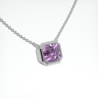 1.41 Ct. Purplish Pink Sapphire Necklace, 18K White Gold 2