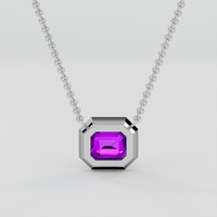 2.62 Ct. Purple Sapphire Necklace, 18K White Gold 4