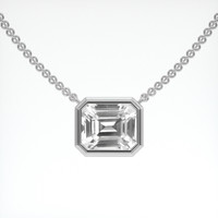 4.04 Ct. White Sapphire Necklace, 18K White Gold 1