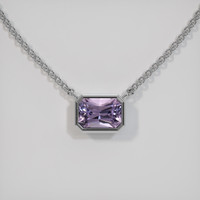0.91 Ct. Purple Sapphire Necklace, 18K White Gold 1