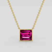 6.06 Ct. Purplish Pink Rhodolite Garnet Necklace, 10K Yellow Gold 1