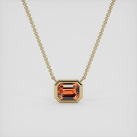 0.92 Ct. Orange Garnet Necklace, 10K Yellow Gold 1