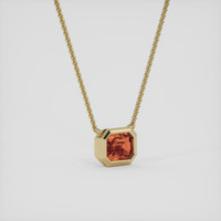 0.92 Ct. Orange Garnet Necklace, 10K Yellow Gold 2
