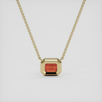 0.92 Ct. Orange Garnet Necklace, 10K Yellow Gold 4