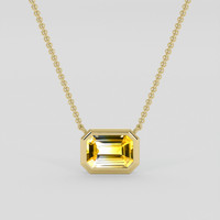 1.10 Ct. Bi Color / Parti Sapphire Necklace, 10K Yellow Gold 1