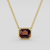 2.57 Ct. Orangish Brown Garnet Necklace, 14K Yellow Gold 1