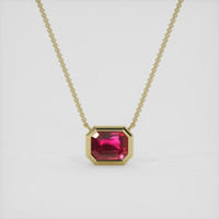 2.00 Ct. Ruby Necklace, 14K Yellow Gold 1