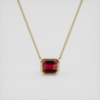 1.20 Ct. Ruby Necklace, 14K Yellow Gold 1