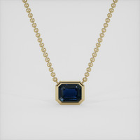1.22 Ct. Blue Sapphire Necklace, 14K Yellow Gold 1