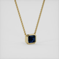 1.22 Ct. Blue Sapphire Necklace, 14K Yellow Gold 2