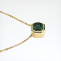 1.08 Ct. Bluish Green Sapphire Necklace, 14K Yellow Gold 3