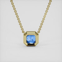 2.18 Ct. Blue Sapphire Necklace, 14K Yellow Gold 4
