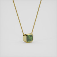 1.55 Ct. Green Sapphire Necklace, 14K Yellow Gold 2