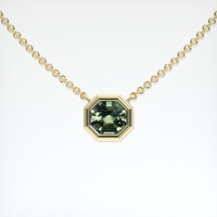0.52 Ct. Green Sapphire Necklace, 14K Yellow Gold 1
