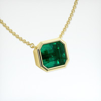 10.48 Ct. Emerald Necklace, 18K Yellow Gold 2