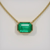 1.76 Ct. Emerald Necklace, 18K Yellow Gold 1