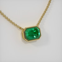 1.76 Ct. Emerald Necklace, 18K Yellow Gold 2