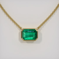 1.86 Ct. Emerald Necklace, 18K Yellow Gold 1