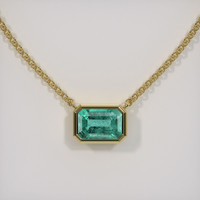 0.95 Ct. Emerald Necklace, 18K Yellow Gold 1
