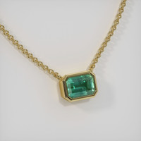 0.95 Ct. Emerald Necklace, 18K Yellow Gold 2