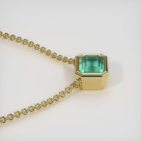 0.95 Ct. Emerald Necklace, 18K Yellow Gold 3