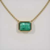 1.88 Ct. Emerald Necklace, 18K Yellow Gold 1
