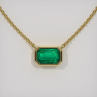 0.45 Ct. Emerald Necklace, 18K Yellow Gold 1