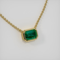 0.45 Ct. Emerald Necklace, 18K Yellow Gold 2