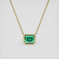 0.69 Ct. Emerald Necklace, 18K Yellow Gold 1