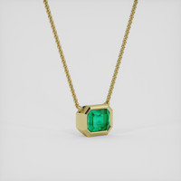 0.69 Ct. Emerald Necklace, 18K Yellow Gold 2