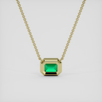 0.69 Ct. Emerald Necklace, 18K Yellow Gold 4