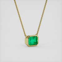 0.82 Ct. Emerald Necklace, 18K Yellow Gold 2