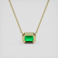 0.82 Ct. Emerald Necklace, 18K Yellow Gold 4