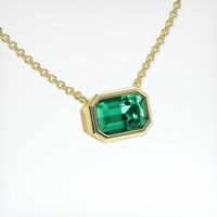 1.02 Ct. Emerald Necklace, 18K Yellow Gold 2