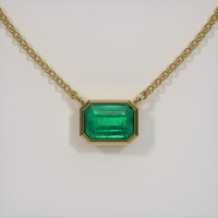 1.08 Ct. Emerald Necklace, 18K Yellow Gold 1