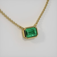 1.08 Ct. Emerald Necklace, 18K Yellow Gold 2