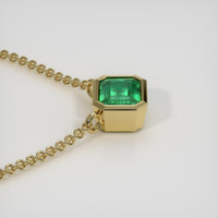 1.08 Ct. Emerald Necklace, 18K Yellow Gold 3