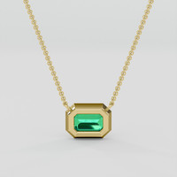 0.69 Ct. Emerald Necklace, 18K Yellow Gold 4