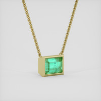 2.49 Ct. Emerald Necklace, 18K Yellow Gold 2