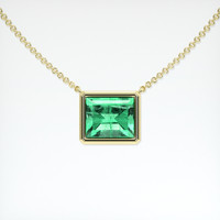 1.68 Ct. Emerald Necklace, 18K Yellow Gold 1