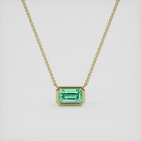 0.90 Ct. Emerald Necklace, 18K Yellow Gold 1