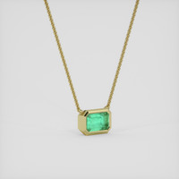 0.90 Ct. Emerald Necklace, 18K Yellow Gold 2