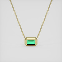 0.90 Ct. Emerald Necklace, 18K Yellow Gold 4