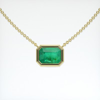 0.95 Ct. Emerald Necklace, 18K Yellow Gold 1