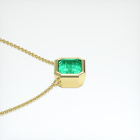 0.95 Ct. Emerald Necklace, 18K Yellow Gold 3